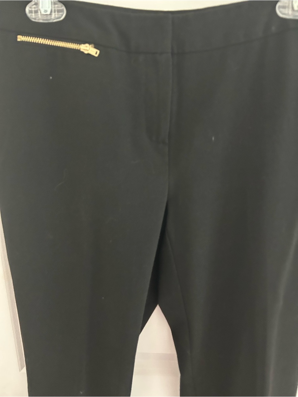 Ellen Tracy Black Ankle Pants with Gold Zip Accent - Picture 3 of 8